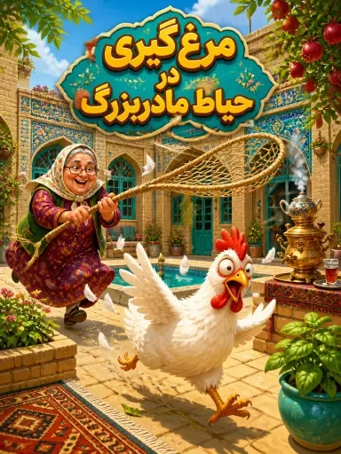 مرغ گیری در حیاط مادربزرگ